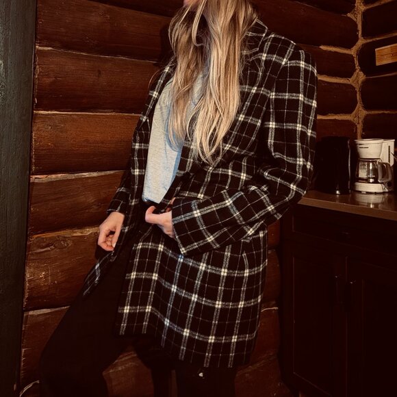 Urban by Par Haggar Oversized Plaid Blazer | Size 12 | VGUC | Made in Canada - Picture 4 of 7